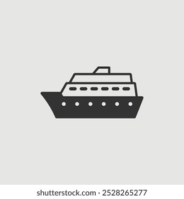 Icono de crucero aislado simple de Vector