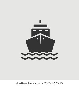 Icono de crucero aislado simple de Vector