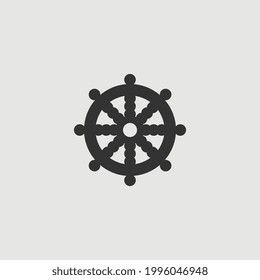 Vector Simple Isolated Dharmacakra Icon