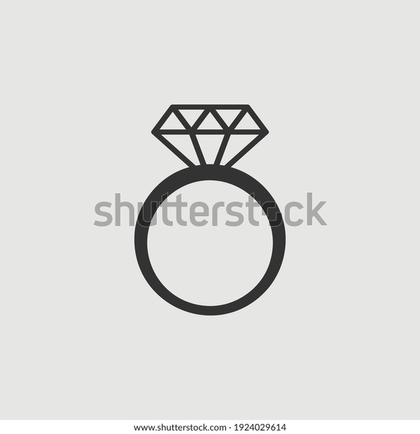 Vector Simple Isolated\
Diamond Ring Icon