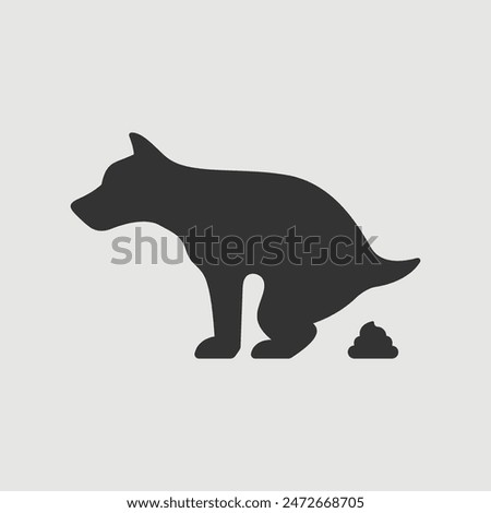 Vector Simple Isolated Dog Pooping Icon