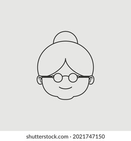 Vector Simple Isolated Grandma Icon