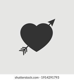 Icono de flecha y corazón aislado de vectores