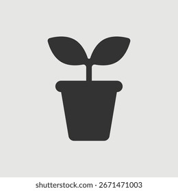 Icono de planta aislada simple de Vector