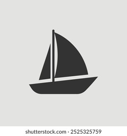 Vector Simple Isolated Sailboat Icon