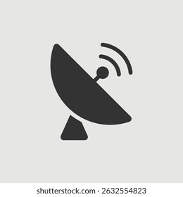 Vector Simple Isolated Satellite Dish Icon