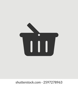 Vector Simple Isolated Shopping Basket Icon