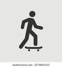 Vector Simple Isolated Skateboarding Icon