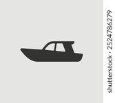 Vector Simple Isolated Speedboat Icon