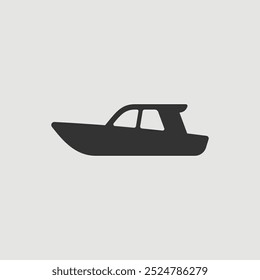 Vector Simple Isolated Speedboat Icon