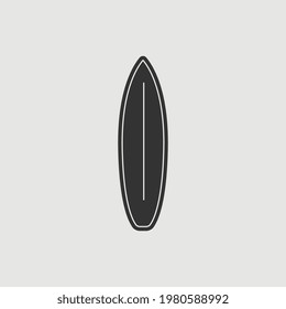 Vector Simple Isolated Surfboard Icon