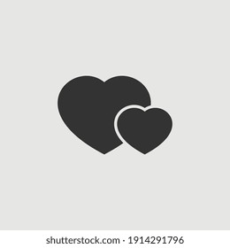 Vector Simple Isolated Two Hearts Icon