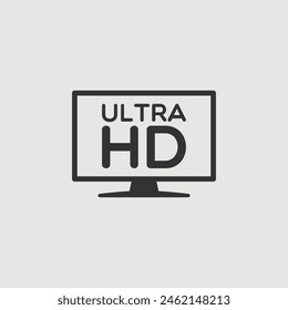 Vector Simple Aislado Ultra HD Monitor Icon