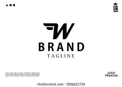 vector simple letter W minimalist Alfabet Perfect for any brand