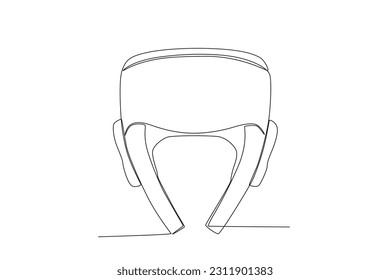 vector simple line of Boxing Helmet, one line concept of Boxing Helmet drawing and continuous line
