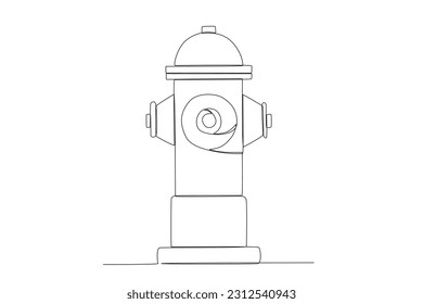 Vector simple line of hydarnt one line concept of fire department equipment drawing and continuous line.