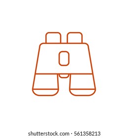 Vector simple line icon of binoculars.