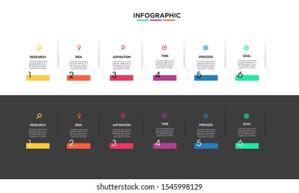 Vector simple line Infographic stack chart design with icons and 6 options or steps. for business concept. Can be used for presentations banner, workflow layout, process diagram, flow chart
