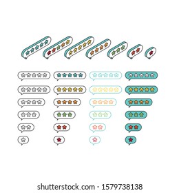 Vector simple line and isometric feedback comment with stars
