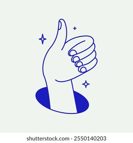 Vector simple linear illustration, hand poster, logo, print design template, hand drawn like gesture in minimal modern art style