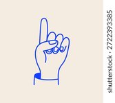 Vector simple linear illustration, hands and gesture, hand drawn illustration, poster, logo, print design template, business and creative work concept