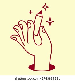 Vector simple linear illustrations, hands and gestures, hand drawn illustrations, poster, logo, print design template, craft or creative work concept, graphic designer professional, creative class, workshop print and banner