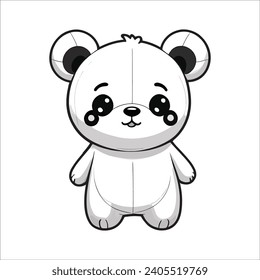 Vector simple logo cute panda