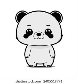 Logo vector simple panda lindo