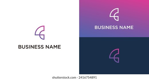 Vector simple logo design or monogram or initials letter c