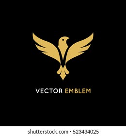 Vector simple logo design template - eagle emblem