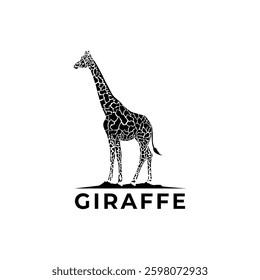 vector simple logo of a giraffe silhouette
