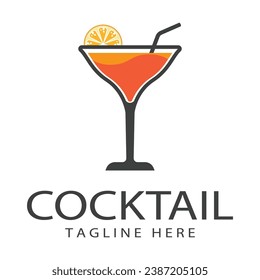 Vector Simple Logo Template Cocktail