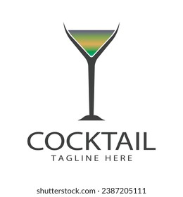 Vector Simple Logo Template Cocktail