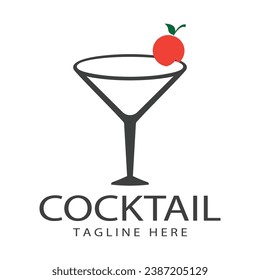 Vector Simple Logo Template Cocktail