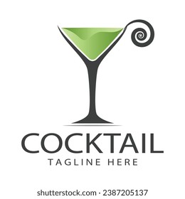 Vector Simple Logo Template Cocktail
