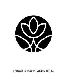 Vector simple lotus flower logo beige line design. template elegant element in trendy linear style. abstract emblem for floral shops or studios, wedding florists, creators of custom floral