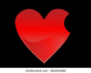 Vector simple love heart red