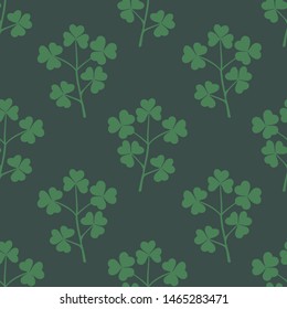 Vector simple and lovely green petal leaf seamless pattern background