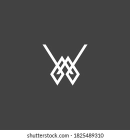 Vector Carta simple de lujo W logotipo en monograma adecuado para empresas o empresas que necesiten una carta fuerte inicial de la línea W