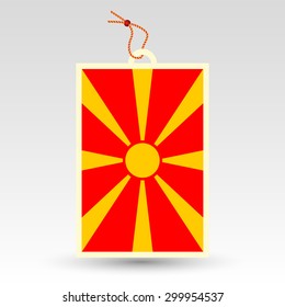 vector simple macedonian price tag - symbol of made in macedonia - label with national flag and string