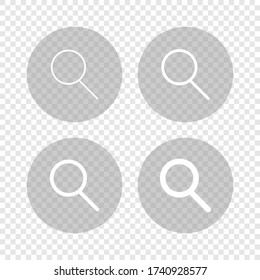 Vector simple magnifier line icon on transparent background for web site design.