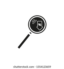 vector simple magnifying glass icon looking for offers
