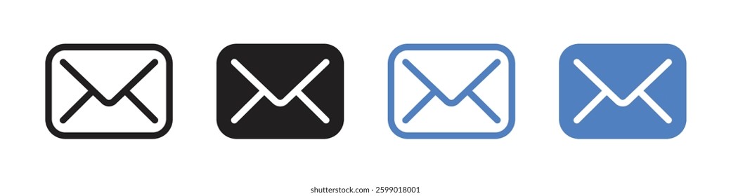 Vector Simple Mail Icon Set