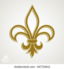 Vector simple majestic element, best for web and graphic design. Heraldic stylized decorative blazon, isolated on white background.