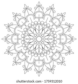 Vector simple mandala with abstract elements, isolated on white background. Oriental ethnic ornament. Design element.
