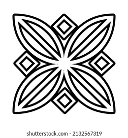 Vector simple mandala with abstract elements, isolated on white background. Vector illustration. 