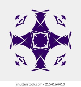 vector simple mandala kaleidoscope geometric style and flat texture