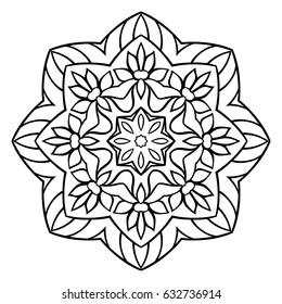 Vector simple mandala on white background. Design element.