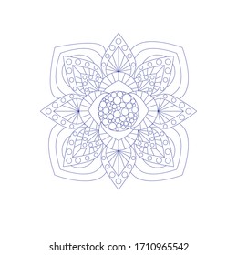 Vector simple Mandala shape for coloring.floral patterns and curls ,or logo and more.