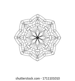Vector simple Mandala shape for coloring.floral patterns and curls ,or logo and more.